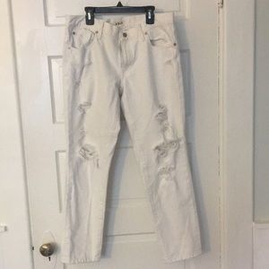 White Ripped Boyfriend Jeans